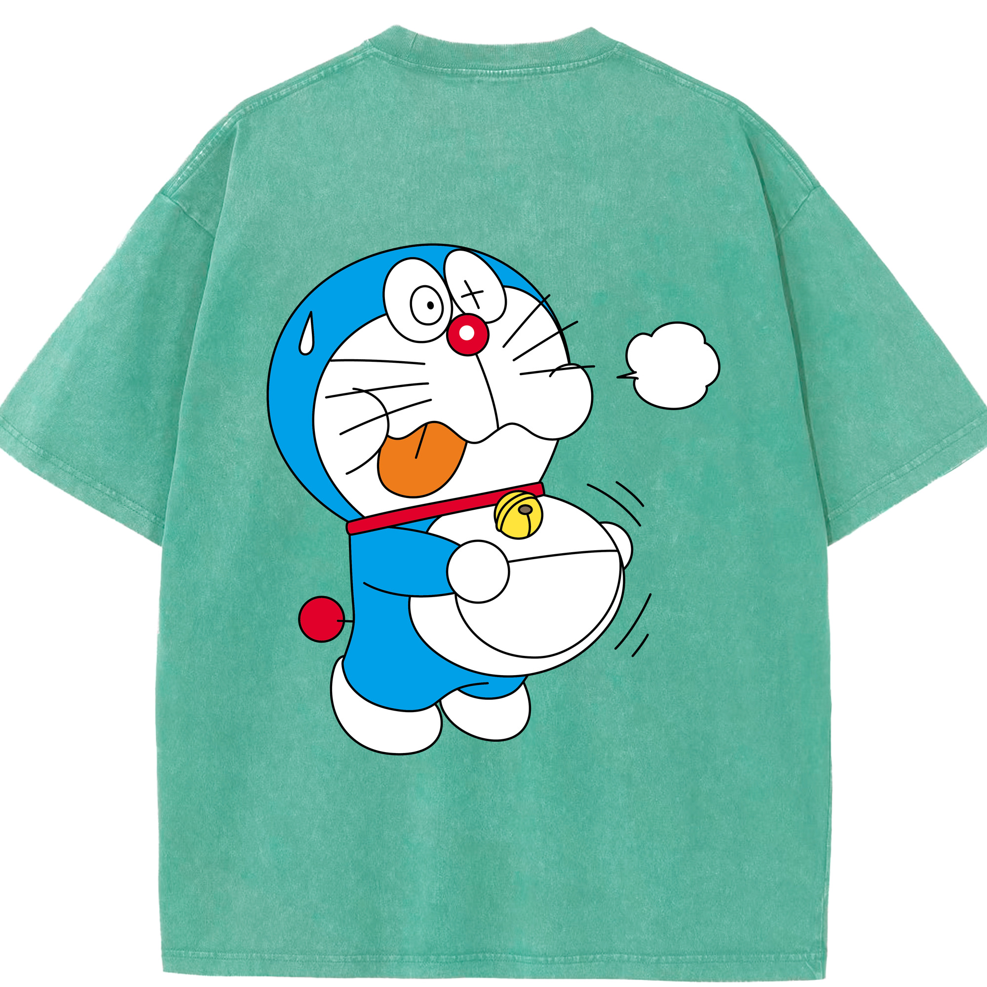 （画像用） ドラえもん Doraemon 綿100% ヴィンテージ風 半袖Tシャツ（背面プリント）